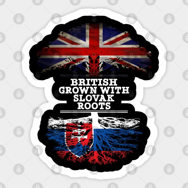 British Grown With Slovak Roots - Gift for Slovak With Roots From Slovakia Sticker by Country Flags